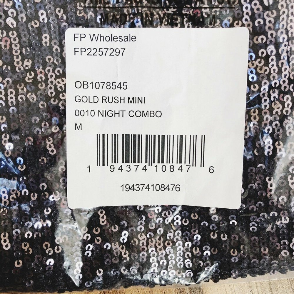 Free People Sequin Gold Rush Mini Night Combo M - Picture 4 of 13